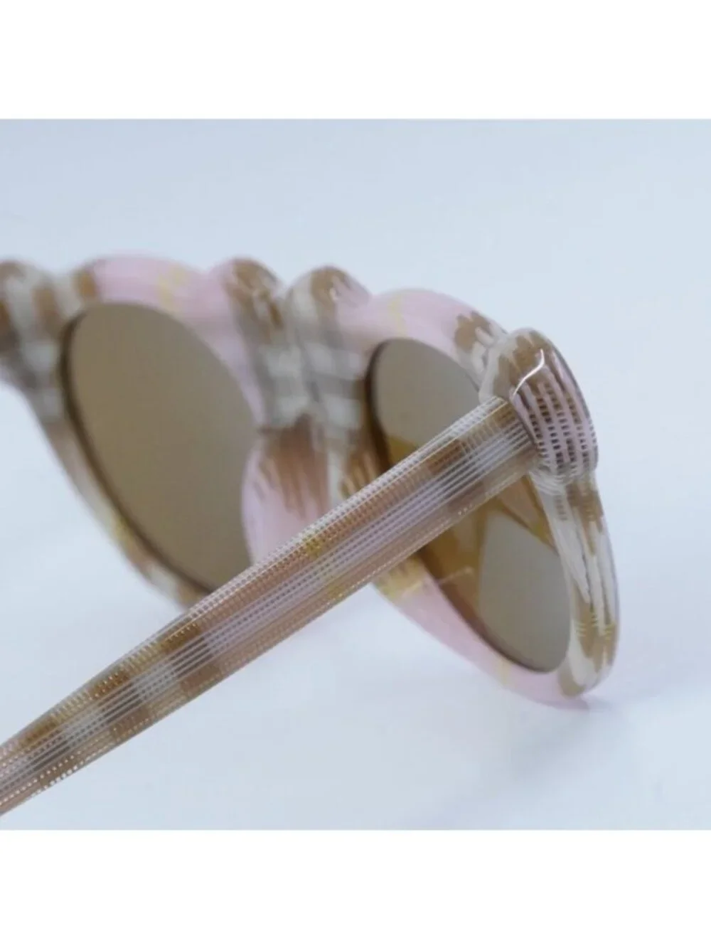 Burberry Kids JB4355 397273 Sunglasses Check Pink Round Frame, Bronze Lenses